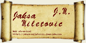 Jakša Miletović vizit kartica